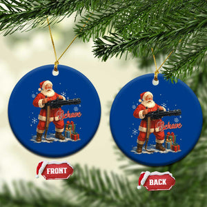 Christmas Santa Machine Gun Ceramic Ornament Behave Xmas Gun Lover TS11 1pc Blue Print Your Wear