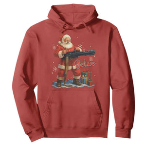 Christmas Santa Machine Gun Hoodie Behave Xmas Gun Lover TS11 Red Print Your Wear