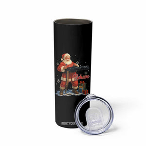 Christmas Santa Machine Gun Skinny Tumbler Behave Xmas Gun Lover TS11 Print Your Wear
