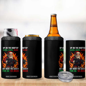 Funny Gun Christmas 4 in 1 Can Cooler Tumbler Up On The Rooftop Click Click Off Went The Safety For Ol St Nick TS11 Print Your Wear