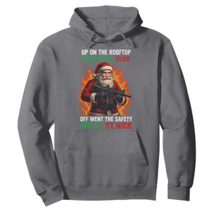 Funny Gun Christmas Hoodie Up On The Rooftop Click Click Off Went The Safety For Ol St Nick TS11 Charcoal Print Your Wear