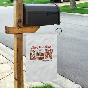 Every Knee Shall Bow Garden Flag Santa Christmas Nativity Scene Bible Verse TS11 Print Your Wear