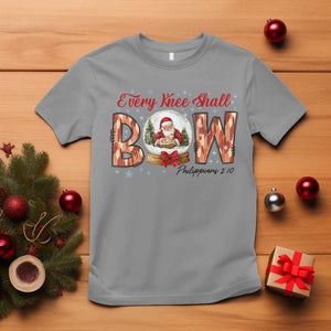 Every Knee Shall Bow T Shirt Santa Christmas Nativity Scene Bible Verse TS11 Sport Gray Print Your Wear