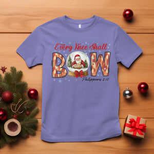 Every Knee Shall Bow T Shirt Santa Christmas Nativity Scene Bible Verse TS11 Violet Print Your Wear