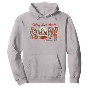 Every Knee Shall Bow Hoodie Santa Christmas Nativity Scene Bible Verse TS11 Ice Gray Print Your Wear