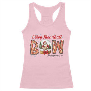Every Knee Shall Bow Racerback Tank Top Santa Christmas Nativity Scene Bible Verse TS11 Light Pink Print Your Wear