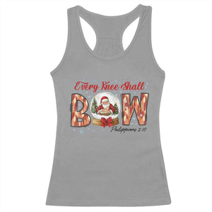 Every Knee Shall Bow Racerback Tank Top Santa Christmas Nativity Scene Bible Verse TS11 Sport Gray Print Your Wear