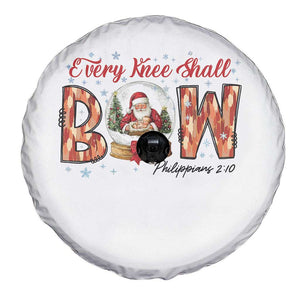 Every Knee Shall Bow Spare Tire Cover Santa Christmas Nativity Scene Bible Verse TS11 Print Your Wear