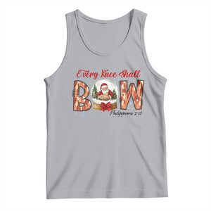 Every Knee Shall Bow Tank Top Santa Christmas Nativity Scene Bible Verse TS11 Athletic Heather Print Your Wear
