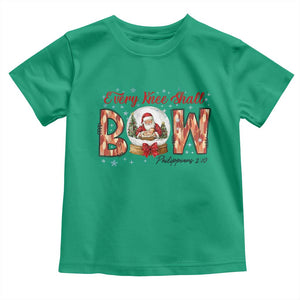 Every Knee Shall Bow Toddler T Shirt Santa Christmas Nativity Scene Bible Verse TS11 Irish Green Print Your Wear