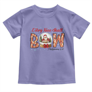 Every Knee Shall Bow Toddler T Shirt Santa Christmas Nativity Scene Bible Verse TS11 Violet Print Your Wear