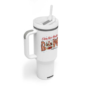 Every Knee Shall Bow Tumbler With Handle Santa Christmas Nativity Scene Bible Verse TS11 Print Your Wear