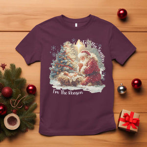 Christian Christmas T Shirt Jesus I Am The Reason Santa I Am The Season TS11 Maroon Print Your Wear