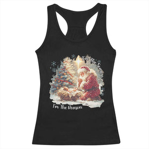 Christian Christmas Racerback Tank Top Jesus I Am The Reason Santa I Am The Season TS11 Black Print Your Wear