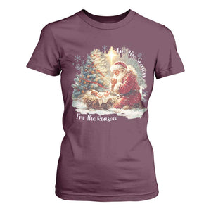 Christian Christmas T Shirt For Women Jesus I Am The Reason Santa I Am The Season TS11 Maroon Print Your Wear