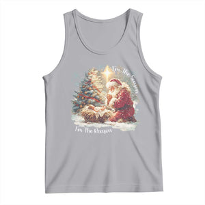 Christian Christmas Tank Top Jesus I Am The Reason Santa I Am The Season TS11 Athletic Heather Print Your Wear