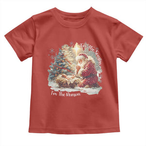 Christian Christmas Toddler T Shirt Jesus I Am The Reason Santa I Am The Season TS11 Red Print Your Wear