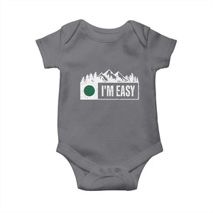 Funny Snowboard Ski Baby Onesie I'm Easy Mountain Sign Retro Vintage TS11 Charcoal Print Your Wear