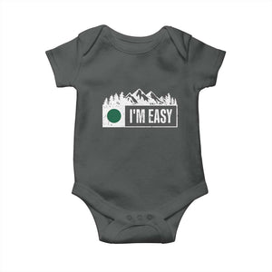 Funny Snowboard Ski Baby Onesie I'm Easy Mountain Sign Retro Vintage TS11 Dark Heather Print Your Wear