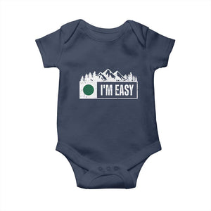Funny Snowboard Ski Baby Onesie I'm Easy Mountain Sign Retro Vintage TS11 Navy Print Your Wear