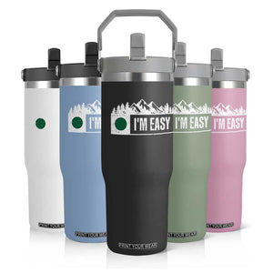 Funny Snowboard Ski Flip Straw Tumbler I'm Easy Mountain Sign Retro Vintage TS11 Print Your Wear