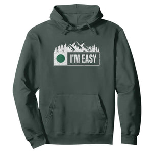Funny Snowboard Ski Hoodie I'm Easy Mountain Sign Retro Vintage TS11 Dark Forest Green Print Your Wear