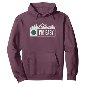 Funny Snowboard Ski Hoodie I'm Easy Mountain Sign Retro Vintage TS11 Maroon Print Your Wear