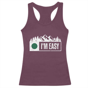 Funny Snowboard Ski Racerback Tank Top I'm Easy Mountain Sign Retro Vintage TS11 Maroon Print Your Wear