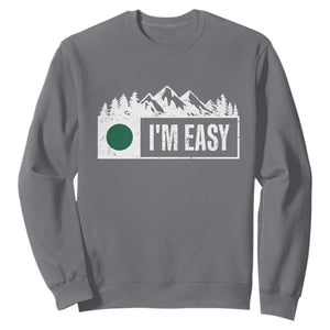 Funny Snowboard Ski Sweatshirt I'm Easy Mountain Sign Retro Vintage TS11 Charcoal Print Your Wear