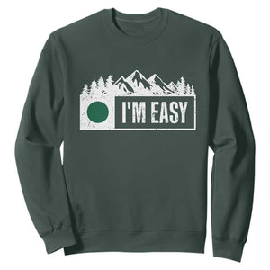 Funny Snowboard Ski Sweatshirt I'm Easy Mountain Sign Retro Vintage TS11 Dark Forest Green Print Your Wear