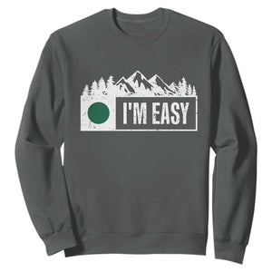 Funny Snowboard Ski Sweatshirt I'm Easy Mountain Sign Retro Vintage TS11 Dark Heather Print Your Wear