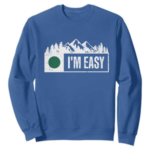 Funny Snowboard Ski Sweatshirt I'm Easy Mountain Sign Retro Vintage TS11 Royal Blue Print Your Wear