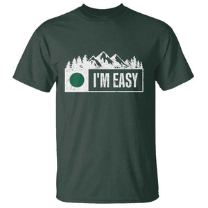 Funny Snowboard Ski T Shirt I'm Easy Mountain Sign Retro Vintage TS11 Dark Forest Green Print Your Wear