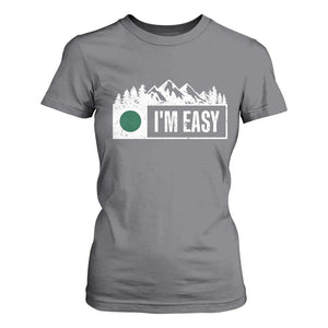 Funny Snowboard Ski T Shirt For Women I'm Easy Mountain Sign Retro Vintage TS11 Charcoal Print Your Wear