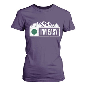 Funny Snowboard Ski T Shirt For Women I'm Easy Mountain Sign Retro Vintage TS11 Purple Print Your Wear