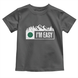 Funny Snowboard Ski Toddler T Shirt I'm Easy Mountain Sign Retro Vintage TS11 Dark Heather Print Your Wear