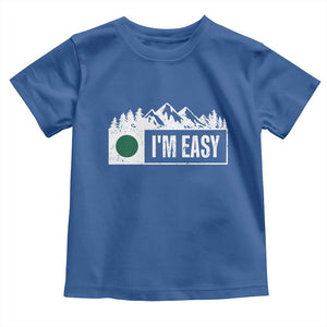 Funny Snowboard Ski Toddler T Shirt I'm Easy Mountain Sign Retro Vintage TS11 Royal Blue Print Your Wear
