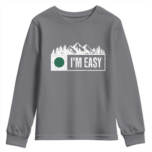 Funny Snowboard Ski Youth Sweatshirt I'm Easy Mountain Sign Retro Vintage TS11 Charcoal Print Your Wear