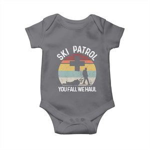 Ski Patrol You Fall We Haul Baby Onesie Funny Skiing Skier Winter Sport TS11 Charcoal Print Your Wear