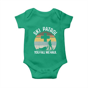 Ski Patrol You Fall We Haul Baby Onesie Funny Skiing Skier Winter Sport TS11 Irish Green Print Your Wear