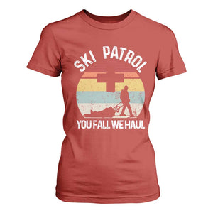 Ski Patrol You Fall We Haul T Shirt For Women Funny Skiing Skier Winter Sport TS11 Red Print Your Wear