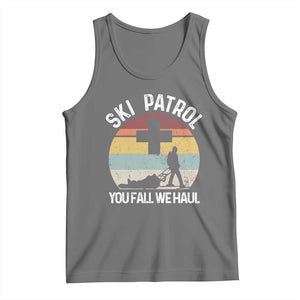 Ski Patrol You Fall We Haul Tank Top Funny Skiing Skier Winter Sport TS11 Black Heather Print Your Wear