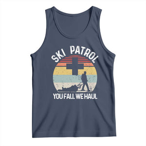 Ski Patrol You Fall We Haul Tank Top Funny Skiing Skier Winter Sport TS11 Navy Print Your Wear