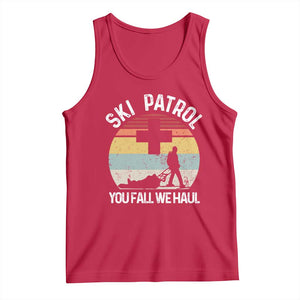 Ski Patrol You Fall We Haul Tank Top Funny Skiing Skier Winter Sport TS11 Red Print Your Wear