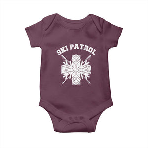 Ski Patrol Baby Onesie Mountain Rescue Winter Slopes Skiing Snowboarding TS11 Maroon Print Your Wear
