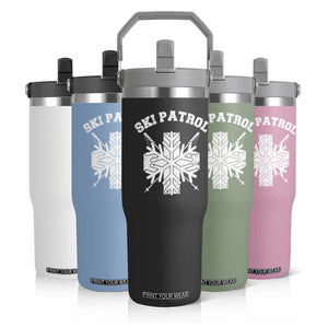 Ski Patrol Flip Straw Tumbler Mountain Rescue Winter Slopes Skiing Snowboarding TS11 Print Your Wear
