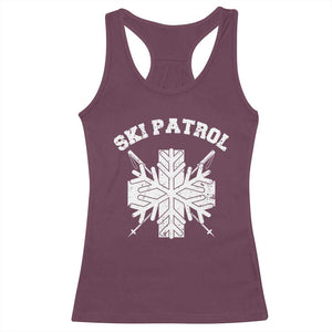 Ski Patrol Racerback Tank Top Mountain Rescue Winter Slopes Skiing Snowboarding TS11 Maroon Print Your Wear