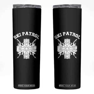 Ski Patrol Skinny Tumbler Mountain Rescue Winter Slopes Skiing Snowboarding TS11 Black Print Your Wear