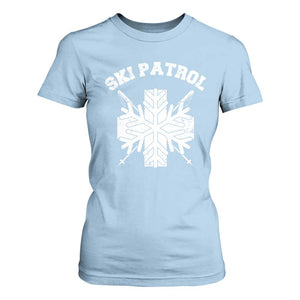 Ski Patrol T Shirt For Women Mountain Rescue Winter Slopes Skiing Snowboarding TS11 Light Blue Print Your Wear