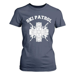 Ski Patrol T Shirt For Women Mountain Rescue Winter Slopes Skiing Snowboarding TS11 Navy Print Your Wear